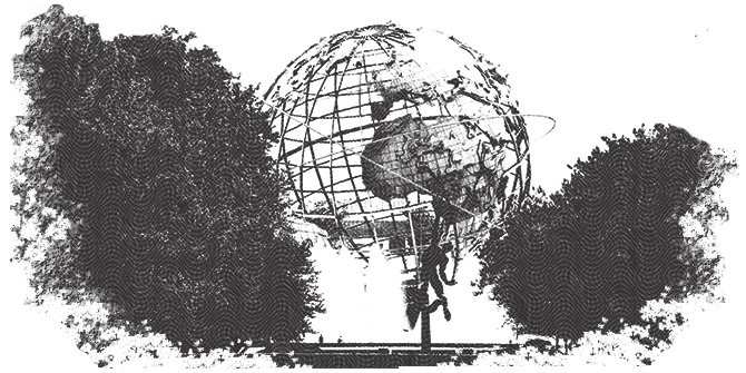 Illustration of a globe sculpture